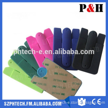 New arrival Silicone credit card sleeve with sticky back for mobile phone
